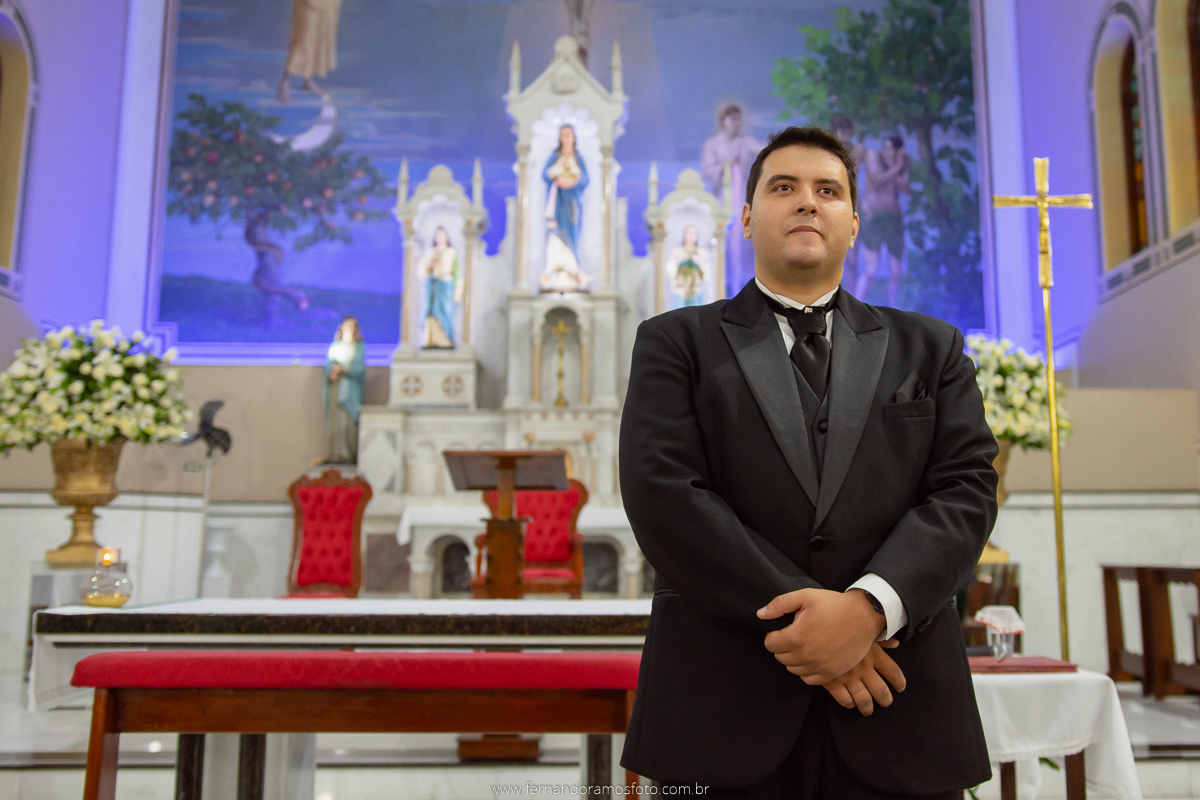 CERIMÔNIA DE CASAMENTO, FOTOGRAFIA DE CASAMENTO, IGREJA NOSSA SENHORA DA CONCEIÇÃO, CASAMENTO, JUNDIAÍ, NOIVO, REAÇÃO DO NOIVO, ENTRADA DA NOIVA
