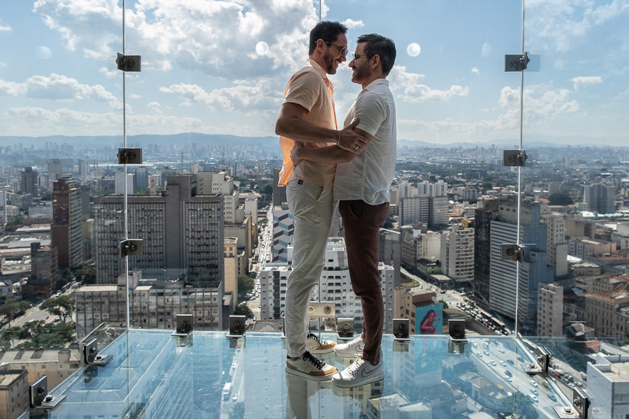Pedido de casamento no Sampa Sky de Cássio e João por Anderson Crepaldi Fotografia