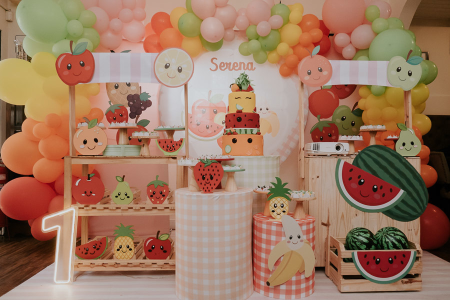 Festa infantil com tema frutas de Serena no Restaurante Famiglia Geraci por Anderson Crepaldi Fotografia