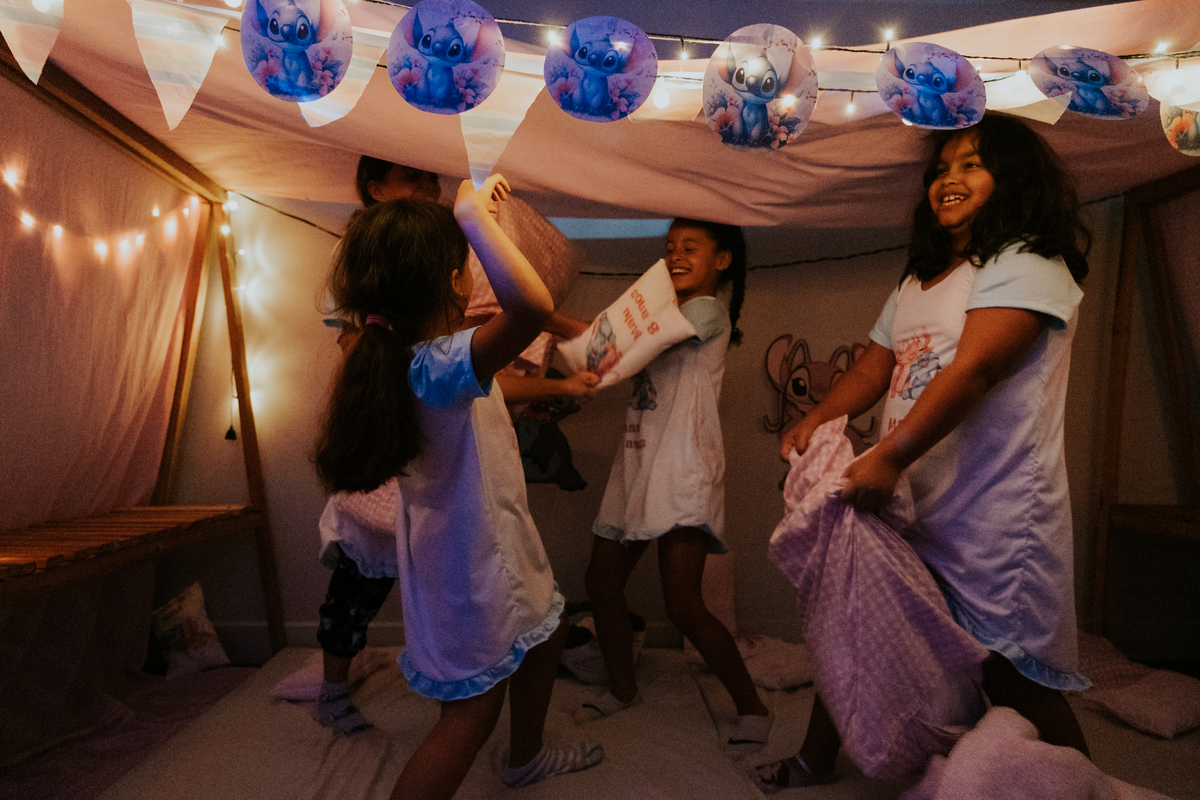 Festa do pijama com tema Lilo & Stitch de Maria Luiza por Anderson Crepaldi FOotgrafia