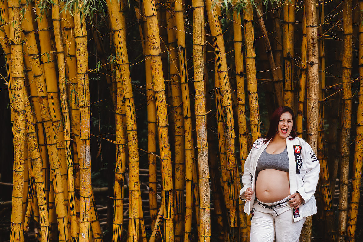 Ensaio Gestante do Parque da Independência em SP Tema Jiu Jitsu