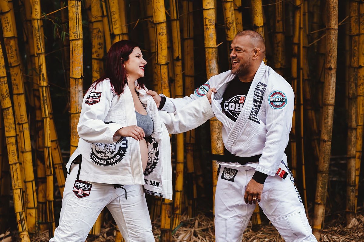 Ensaio Gestante do Parque da Independência em SP Tema Jiu Jitsu