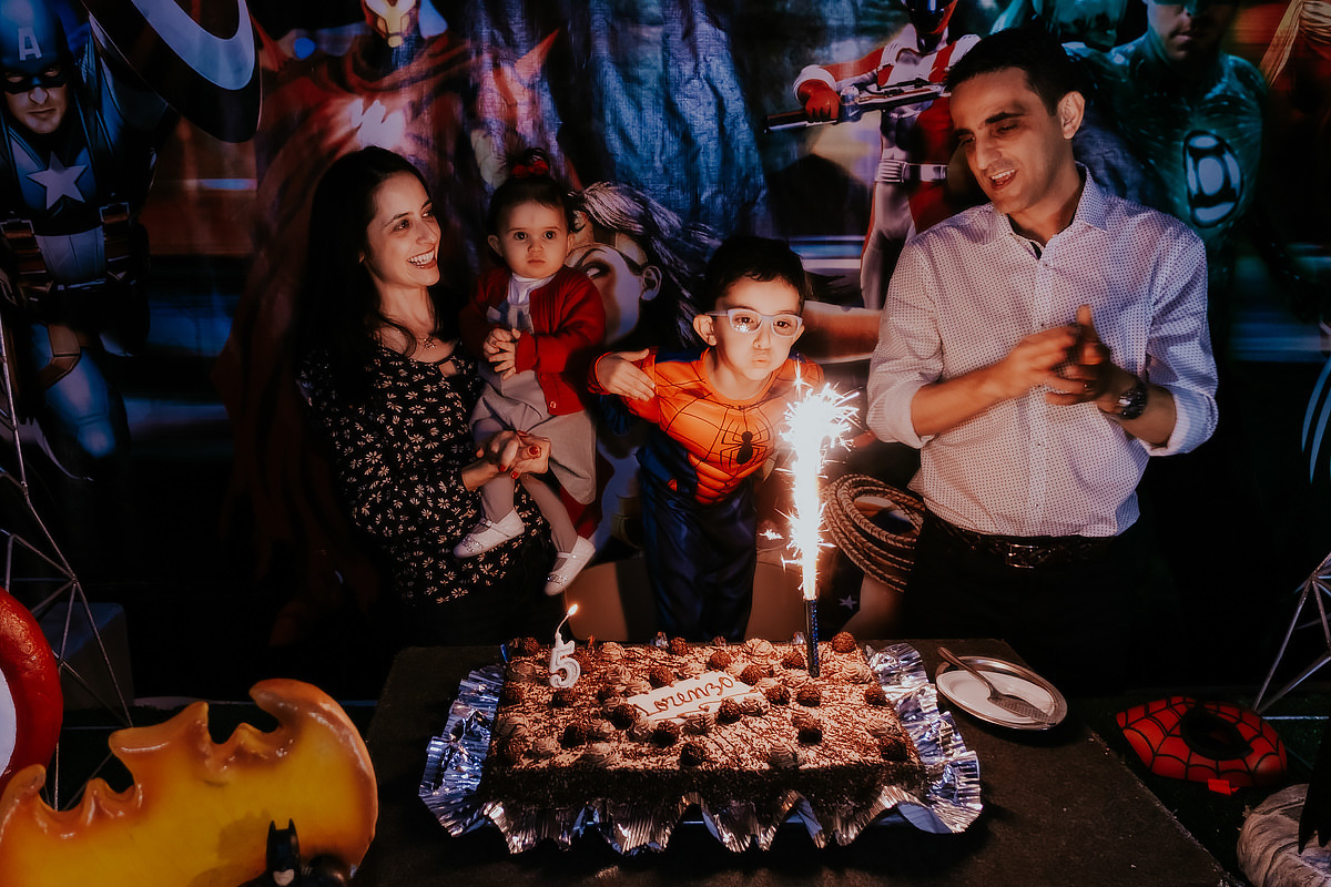 Festa Infantil tema Super Heróis, no Buffet Brincar e Sonhar na Moóca, realizado por Anderson Crepaldi