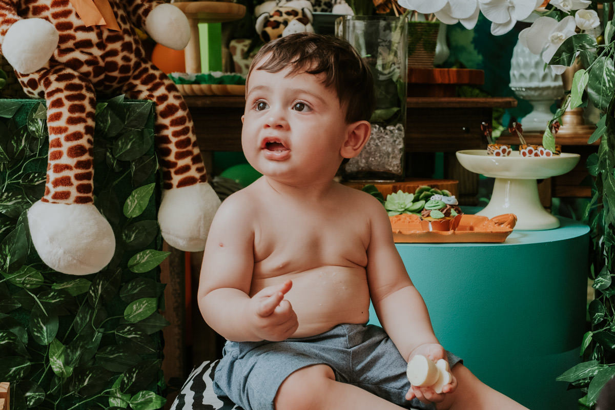 Festa de aniversário infantil com tema safari em casa, em São Paulo, do João Tadeu por Anderson Crepaldi Fotografia