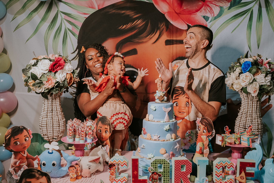 Festa infantil com tema Moana da Clarice no Buffet Casa na Floresta por Anderson Crepaldi Fotografia