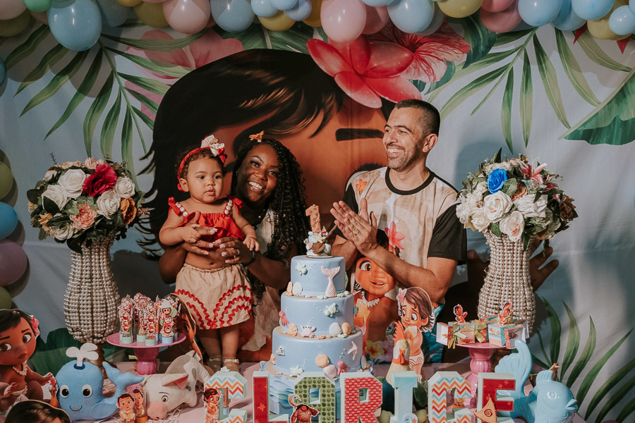 Festa infantil com tema Moana da Clarice no Buffet Casa na Floresta por Anderson Crepaldi Fotografia