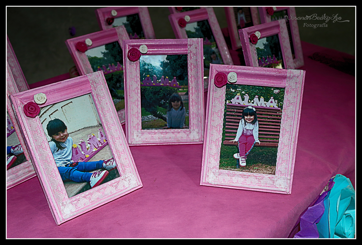 souvenirs portaretratos rosa con foto