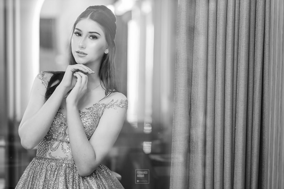 Retrato aniversariante durante o making of