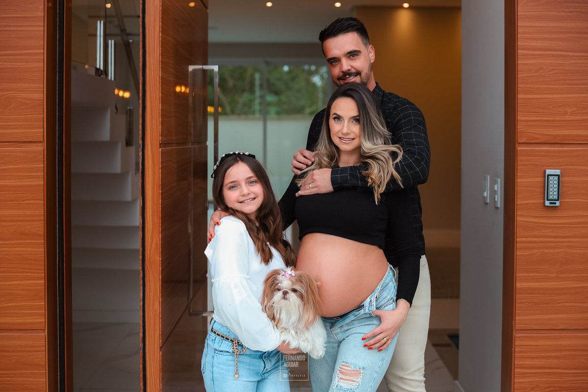 Foto de família ensaio gestante