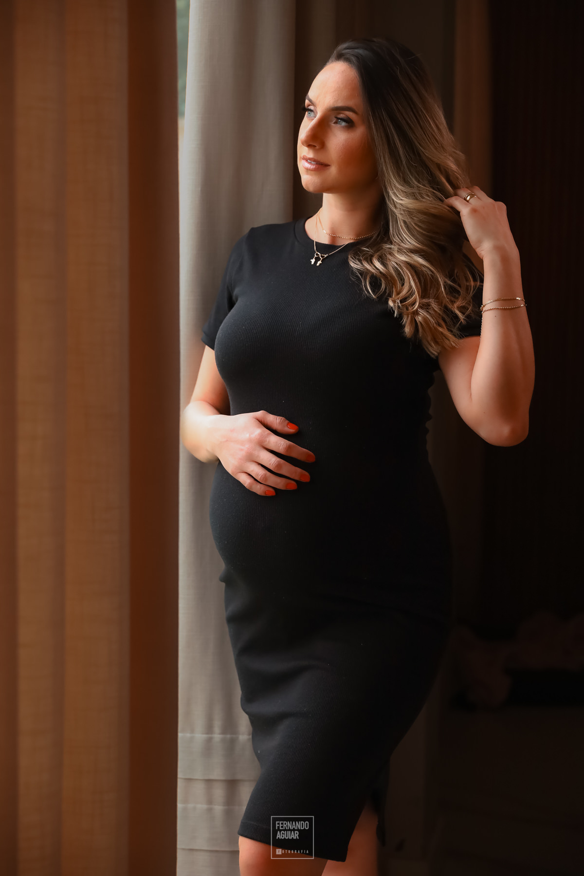 Retrato gestante em casa