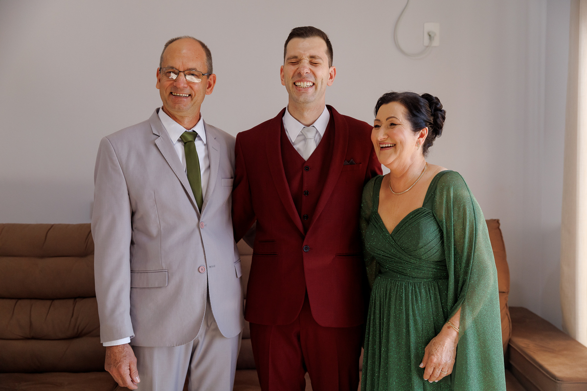 Making of noivo, noivo com os pais