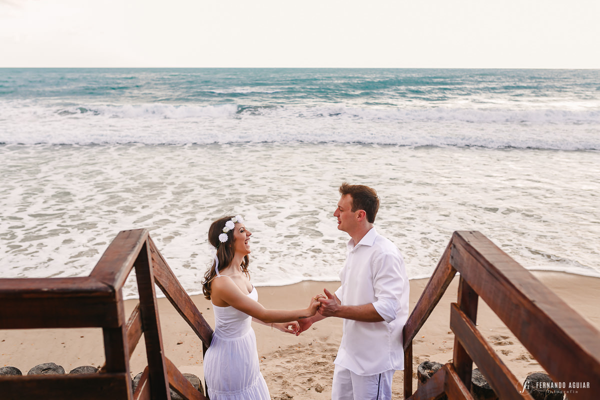 casal escadaria praia