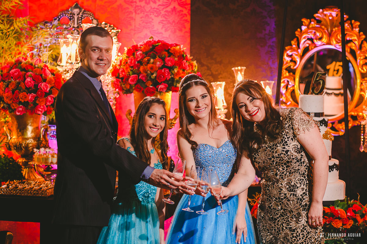 brinde aniversariante e família