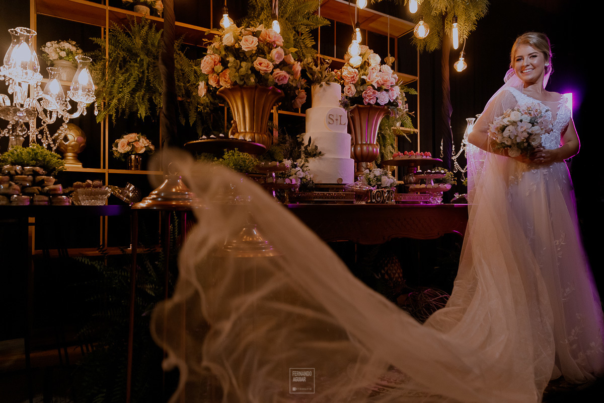 retrato noiva salao de festa