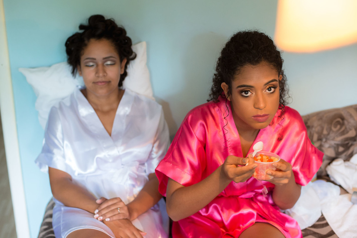 making of da noiva com as madrinhas no hotel solarium