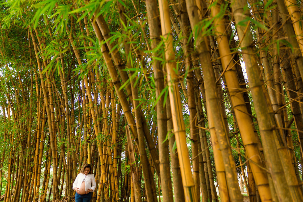 casal gestante abraçados no parque ibirapuera