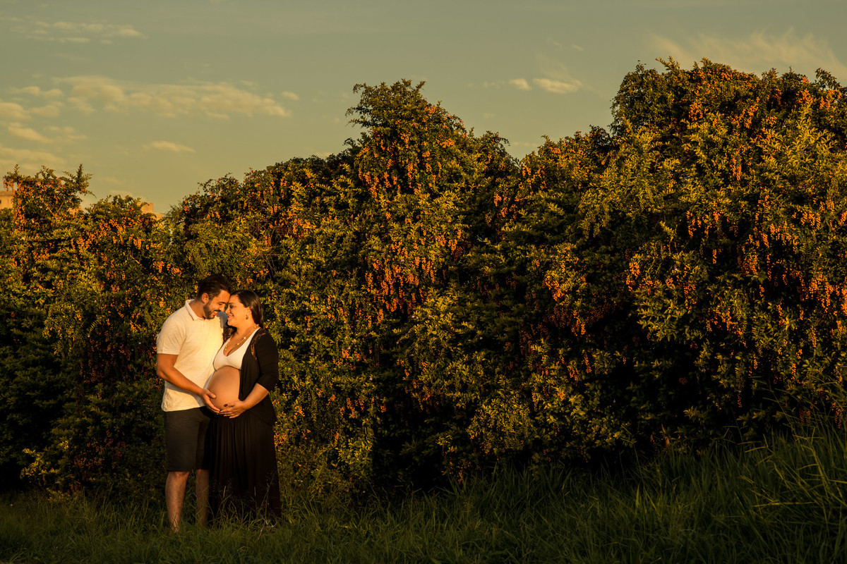 casal gestante juntos no parque vila lobos