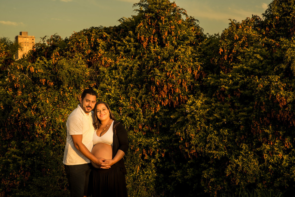 casal gestante juntos no parque vila lobos