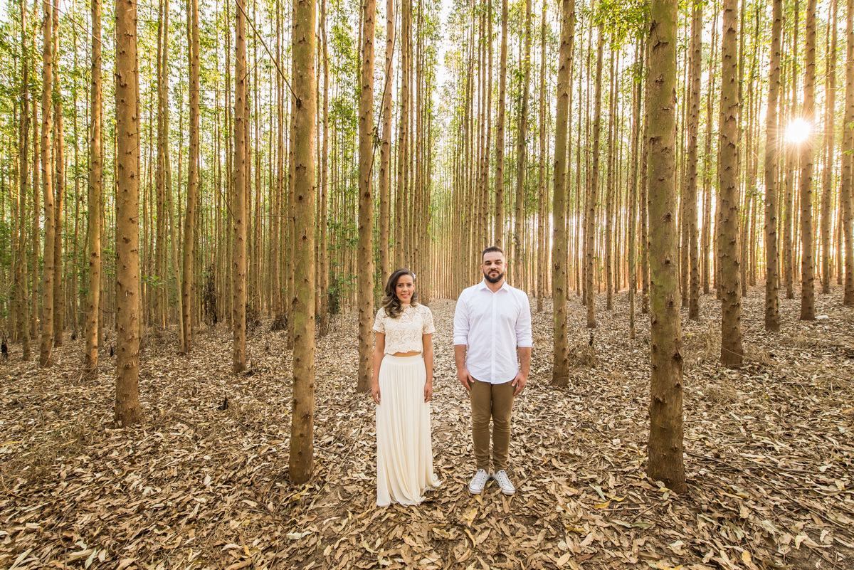ensaio de casal, pre-wedding casal abraçados em platação de eucaliptos em Holambra cidade das flores