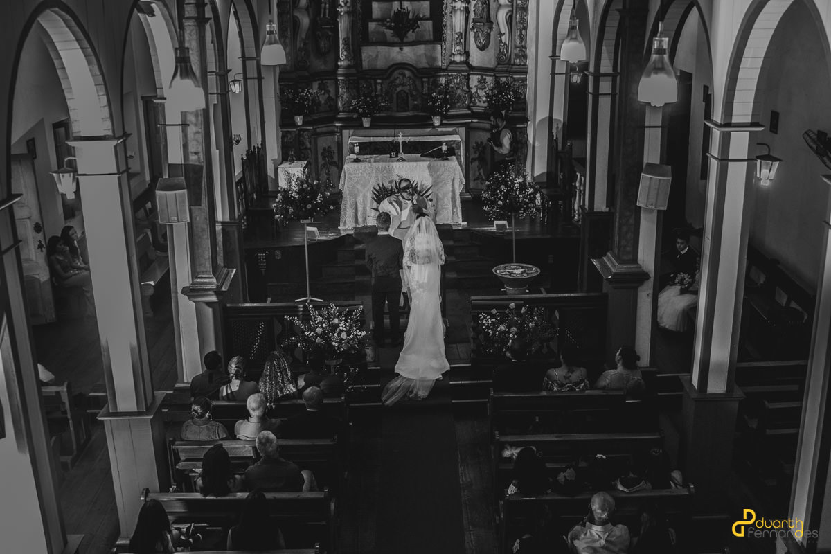 visão de cima do casamento