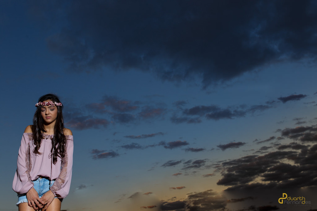 fotografia do ceu com debutante