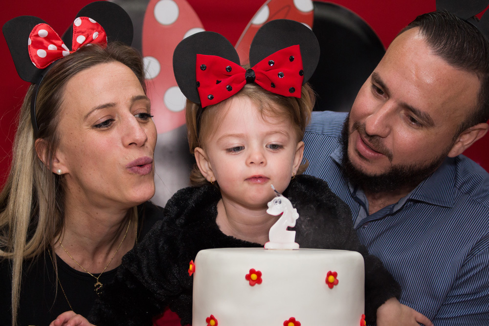 Aniversariante soprando as velinhas