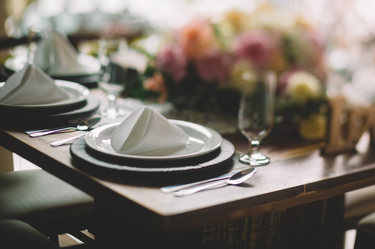 Decoração da mesa do casamento