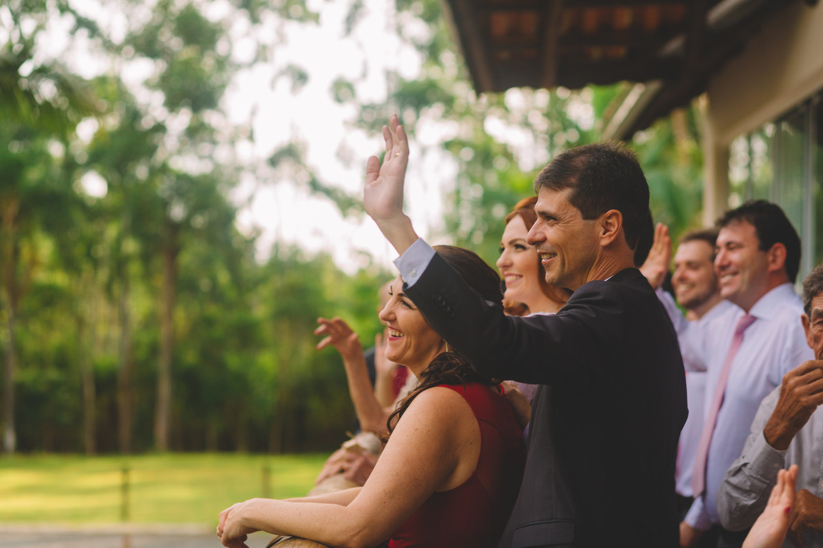 Familia feliz no casamento