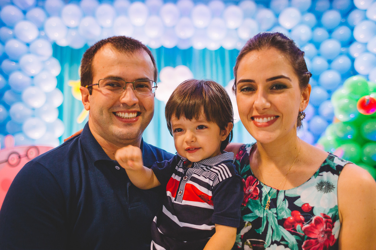 Mãe e pai do aniversariante