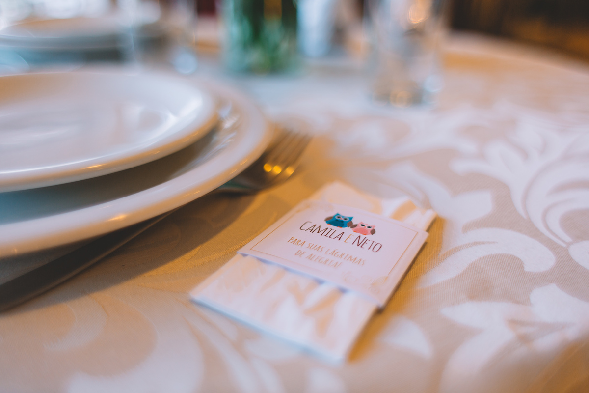 Lenço de papel com o tema do casamento