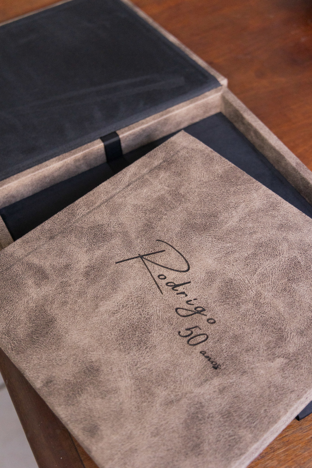 Album em couro com gravação