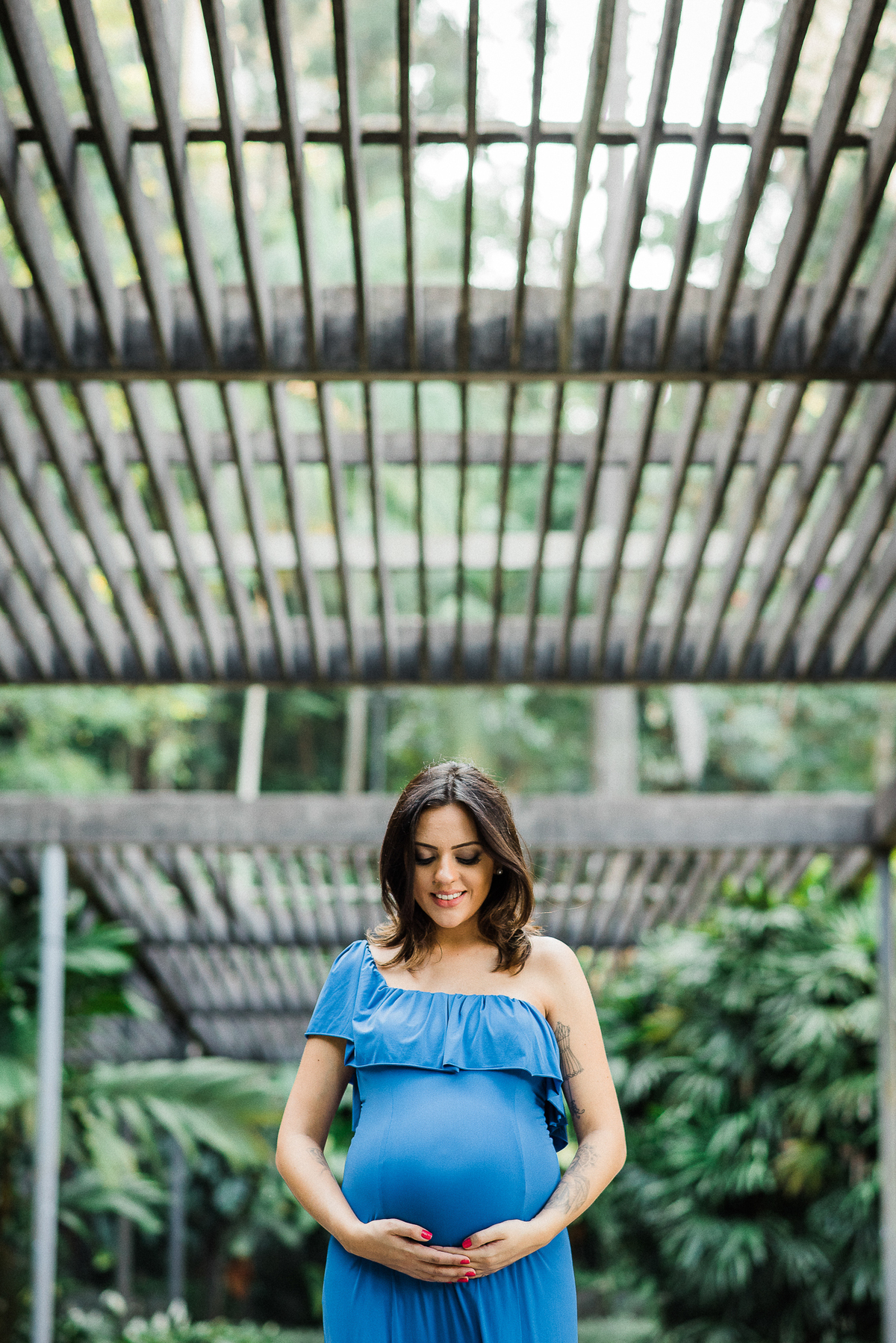 Ensaio gestante parque Burle Marx mulher feliz