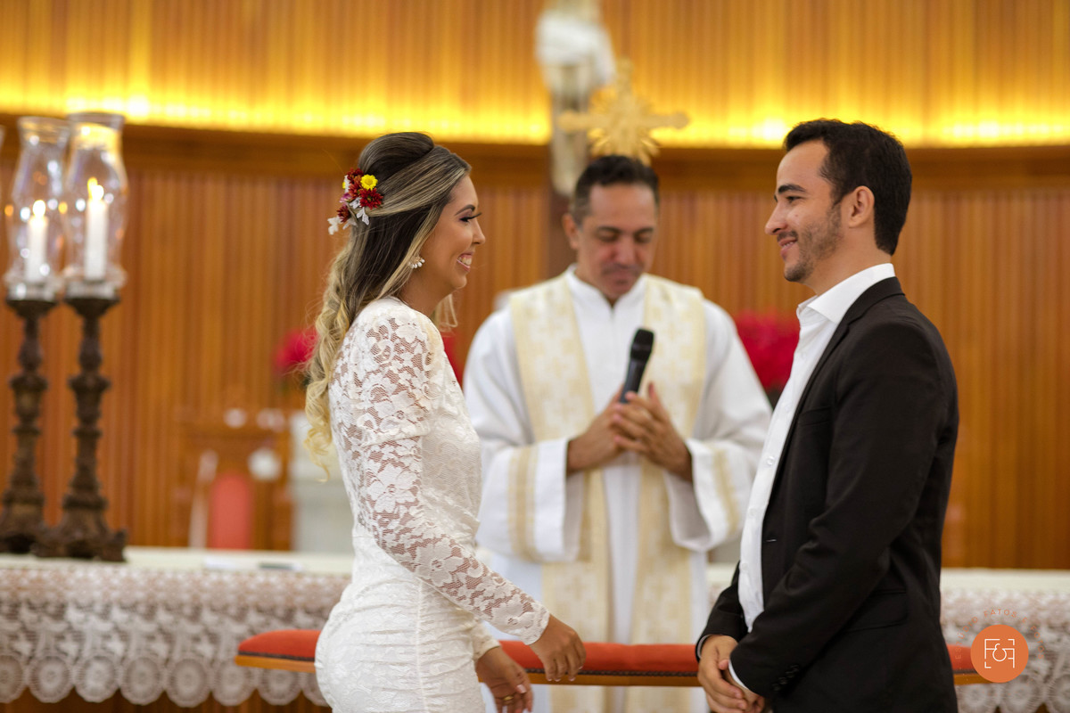 Troca de olhares dos noivos