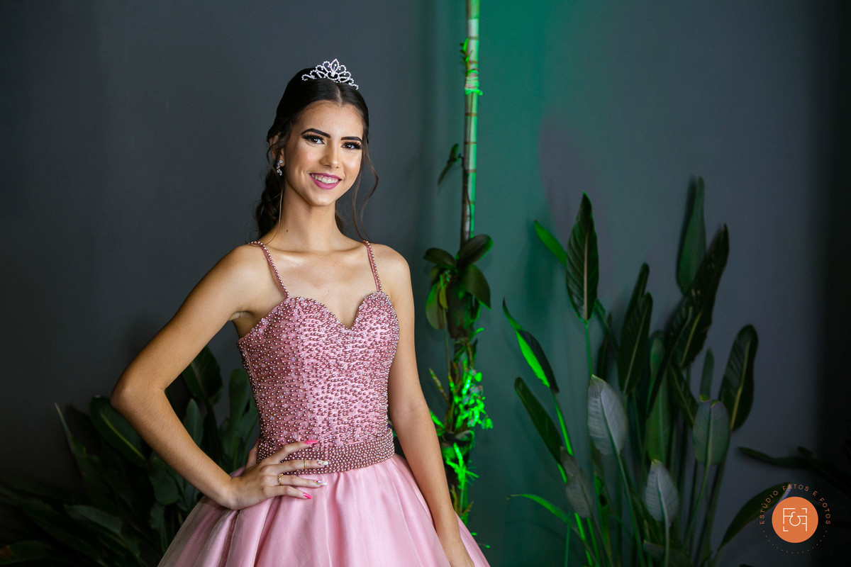 aniversariante antes de entrar na recepção