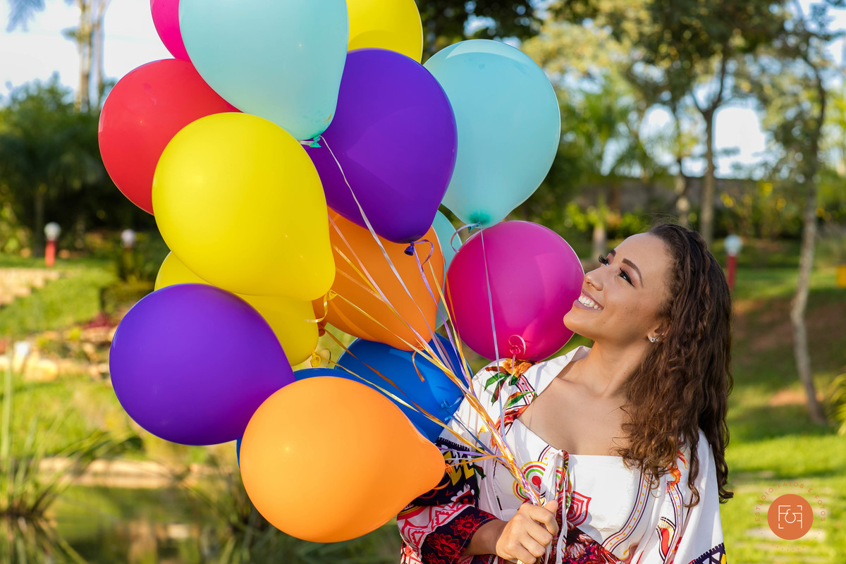 Foto com balões