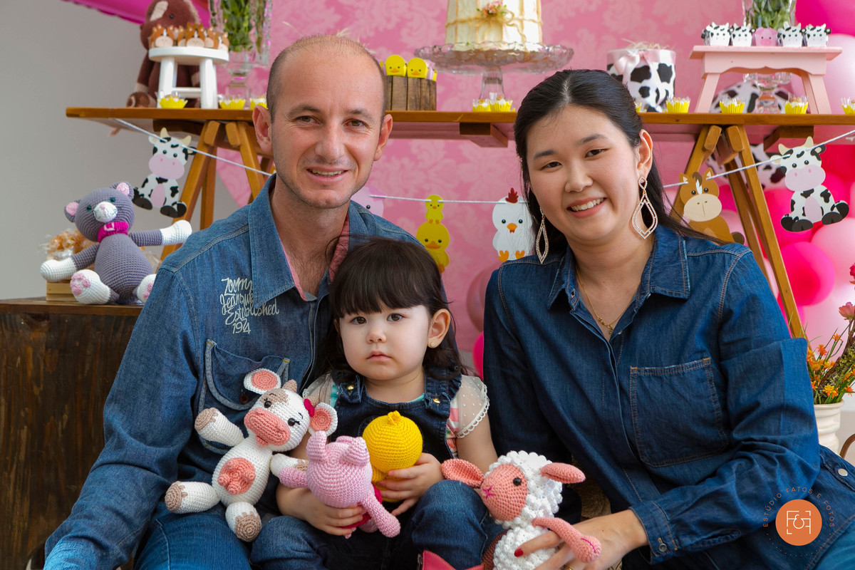 aniversariante com os pais
