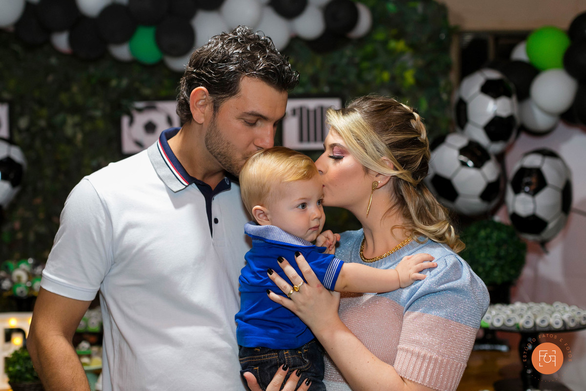 aniversariante com os pais