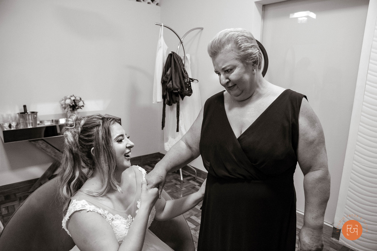 Making of noiva com a mãe
