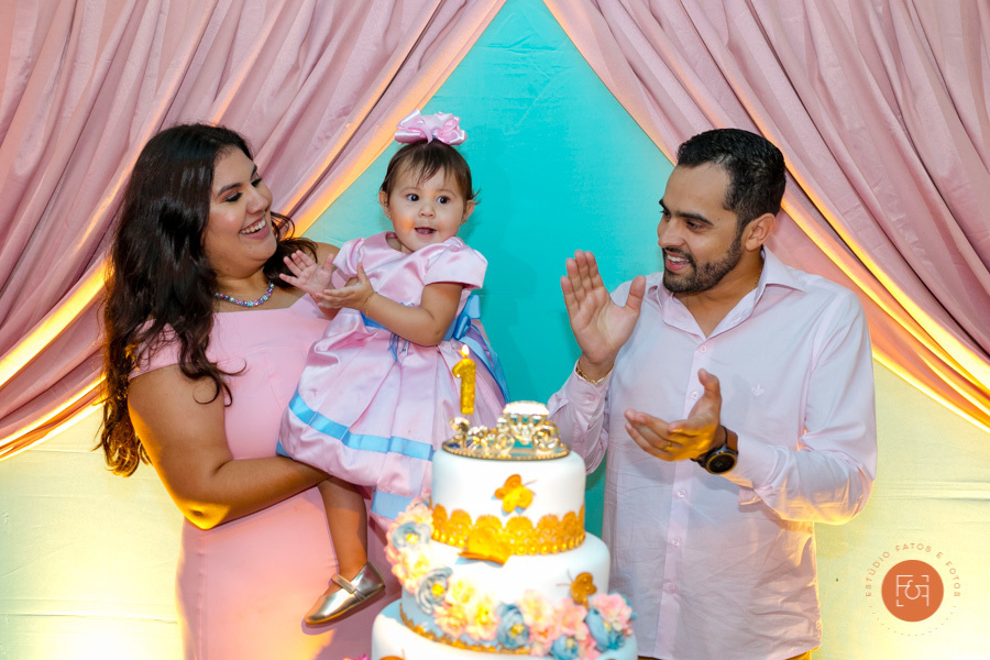 aniversariante com os pais parabéns