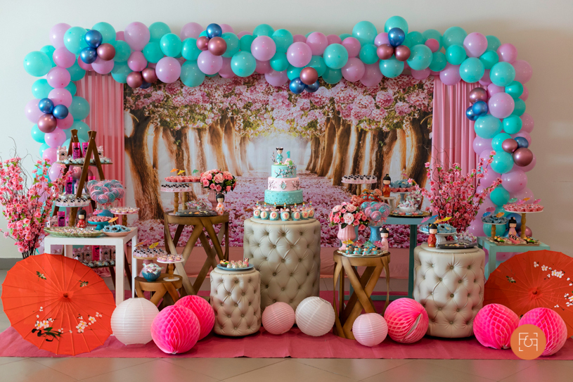 decoração aniversário menina mesa do bolo