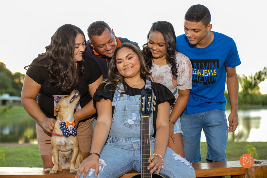debutante com a família pais e irmãos