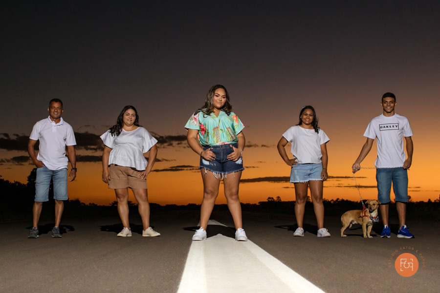 debutante com a família pais e irmãos