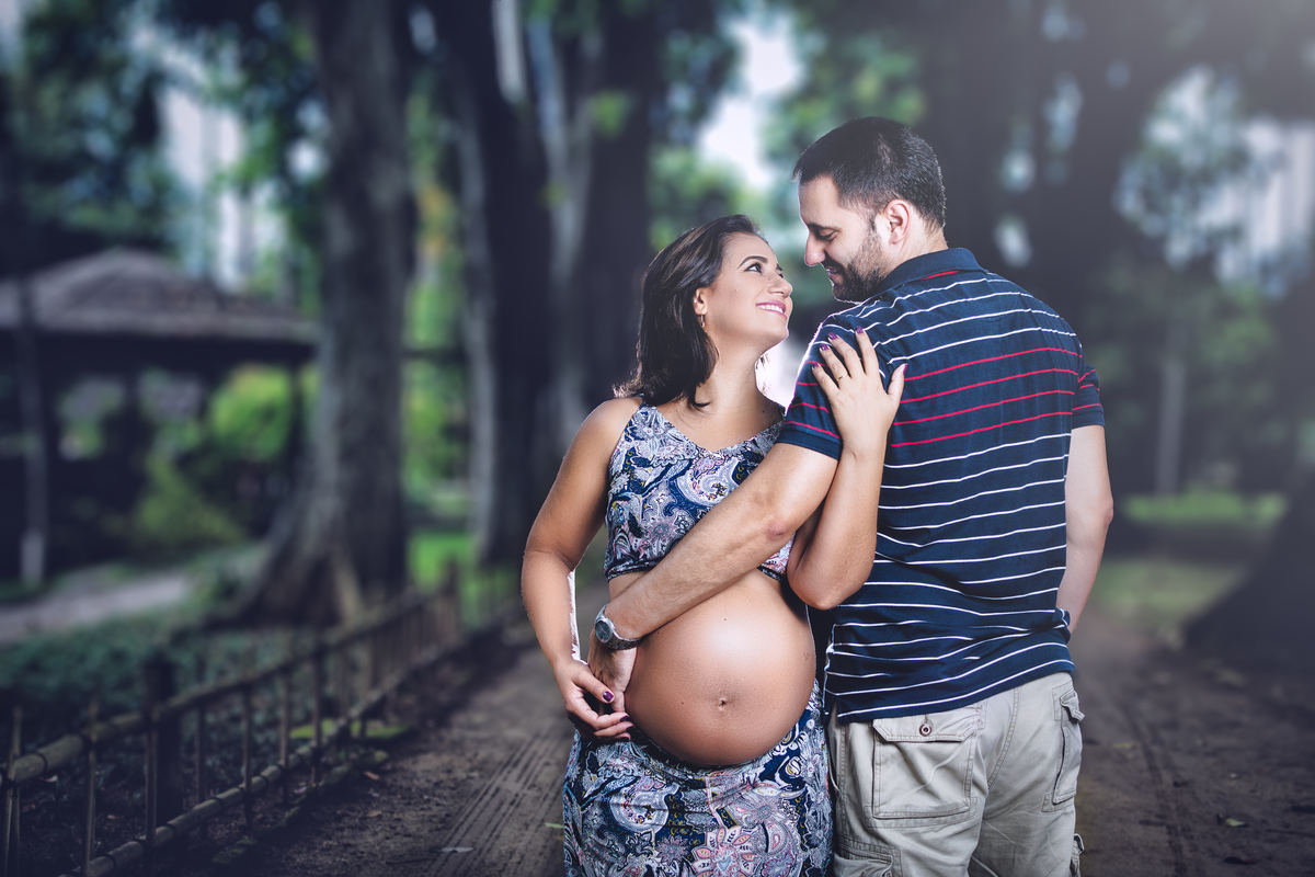 Aline e Márcio em ensaio gestante no jardim botanico do rio de janeiro