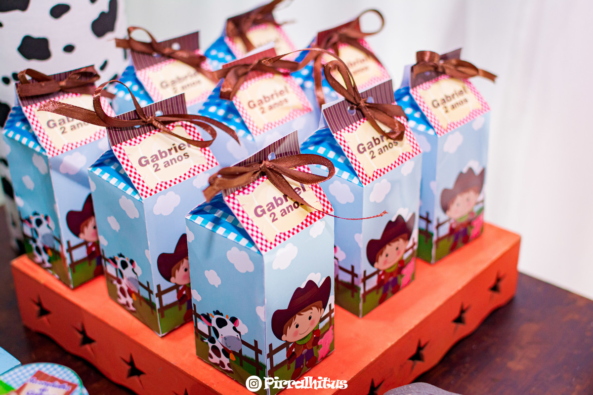 Lembrancinha em caixinha tema fazendinha.