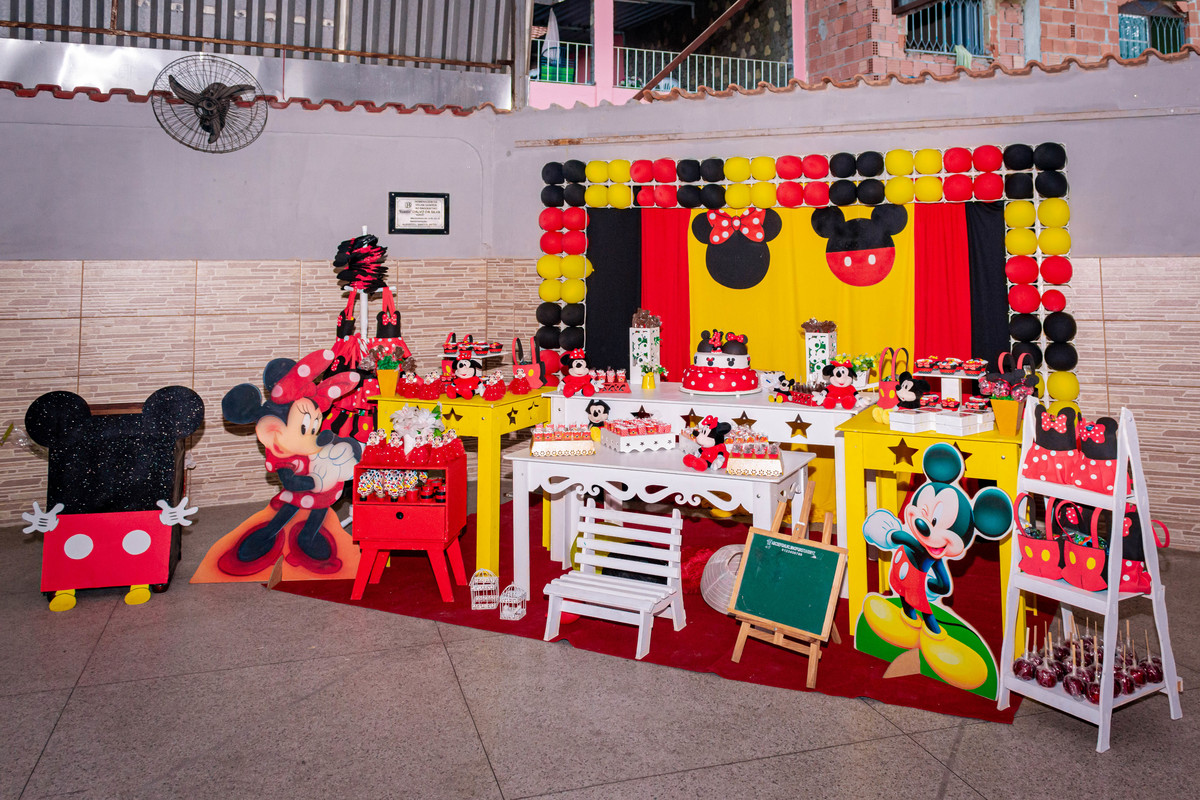 Decoração festa minie e mickey...