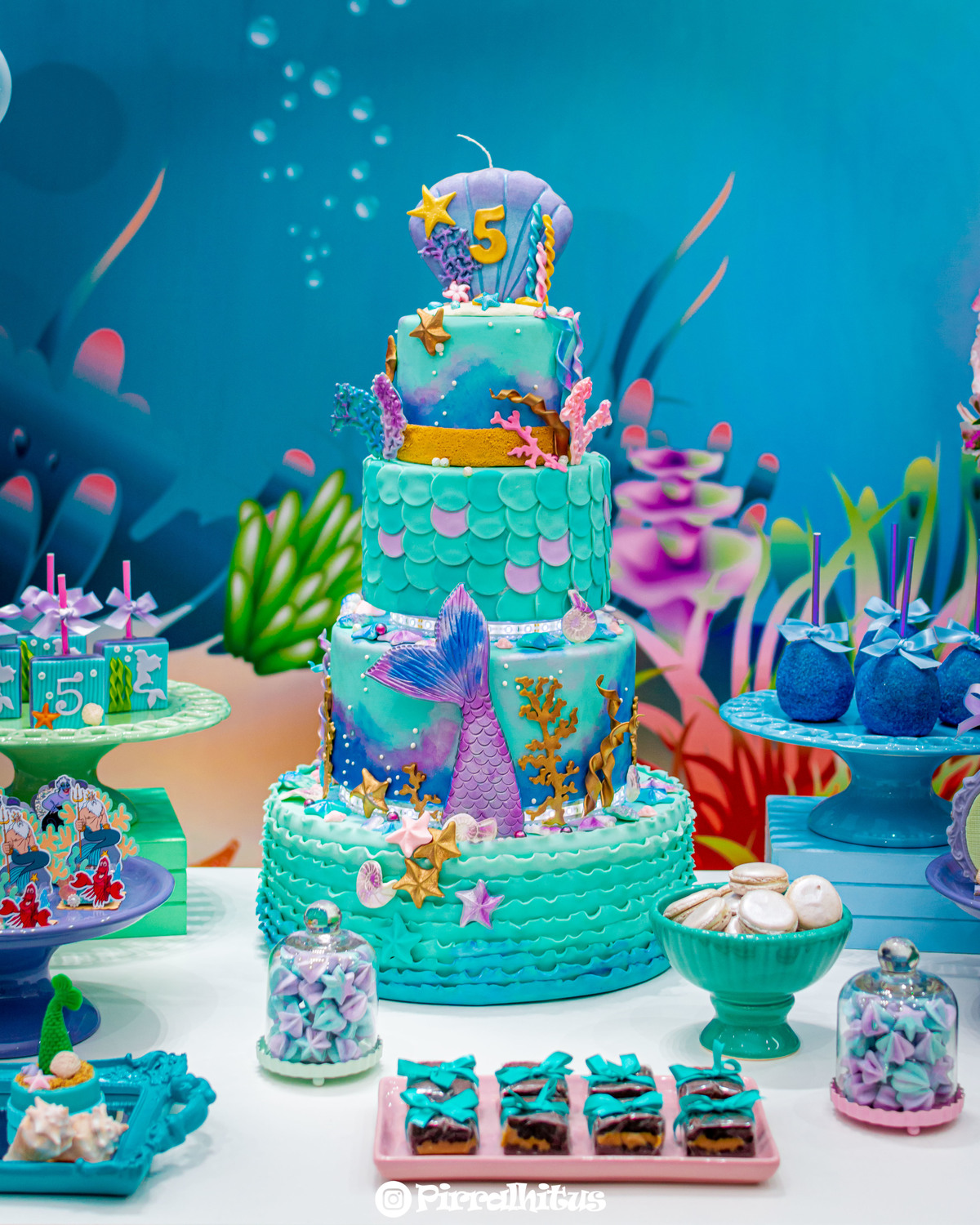 Bolo fake A Pequena Sereia