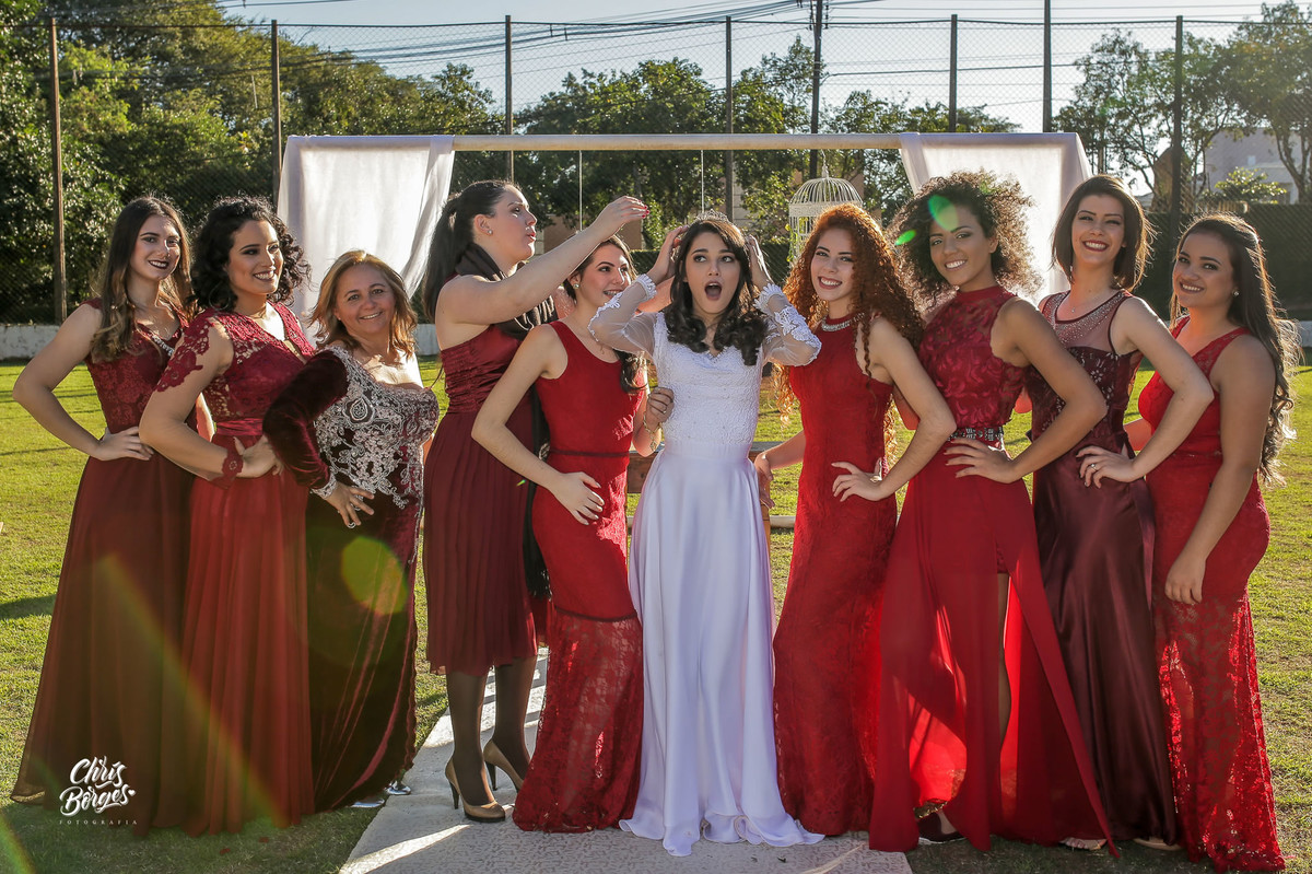 madrinhas com a noiva
