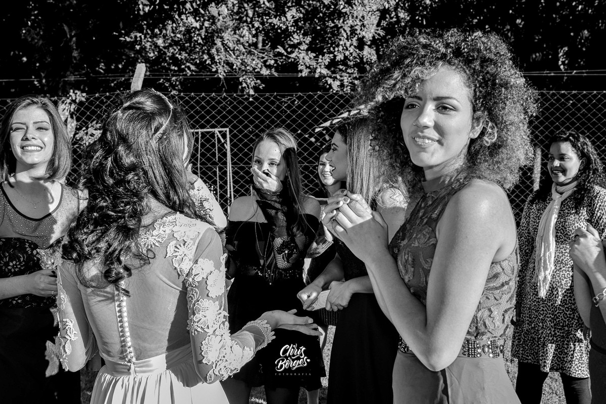 felicidade de quem pegou o buquê