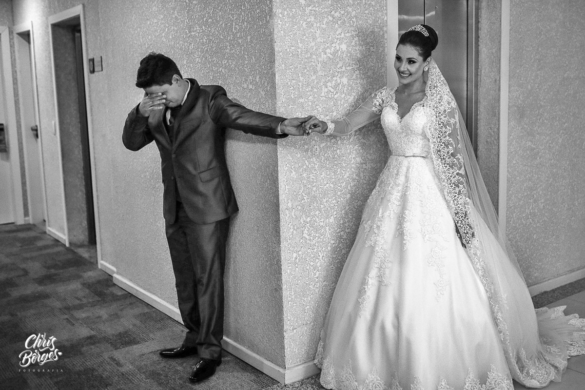 First look entre os noivos