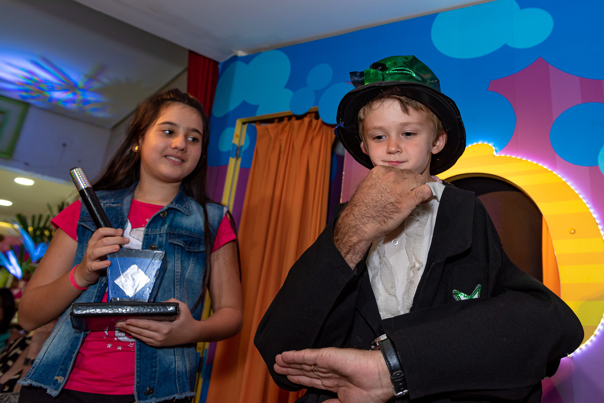 Fotografia de aniversário infantil em buffet de são paulo Masha e o Urso.